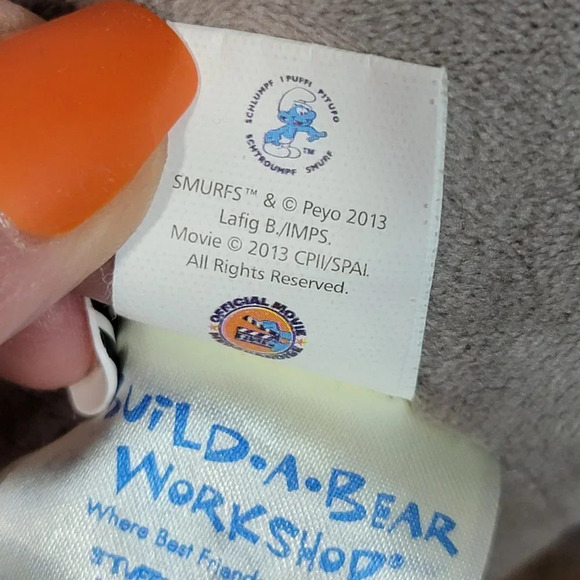 Build A Bear SMURF Naughty Hackus Gray Plush BABW The Smurfs Movie 2 Two Stuffed - Picture 7 of 8